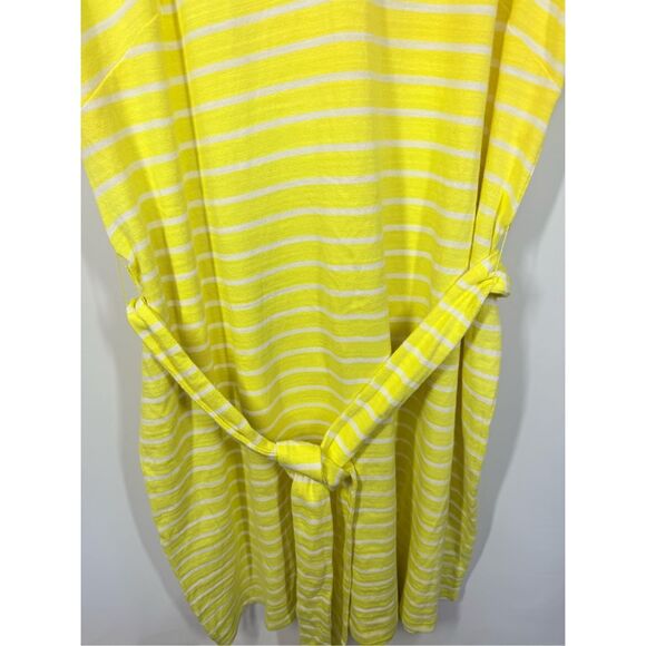Lane Bryant lemon yellow white striped V Neck dress size 18/20 NWT - Picture 3 of 8